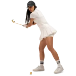 Girl Playing 24k Gold Ping Putter & Ball